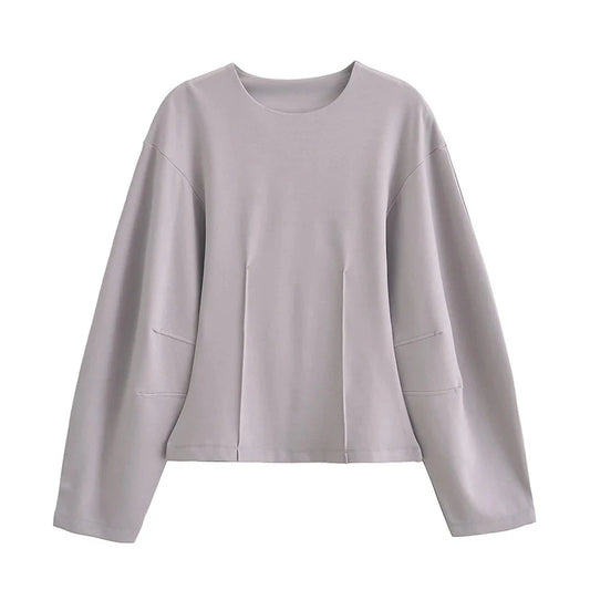 Women'S Two Pieces Set Pant Sets Crop Long Sleeve Sets Elegant Women'S Suits High Waist Wide Leg Trousers Outfit Streetwear