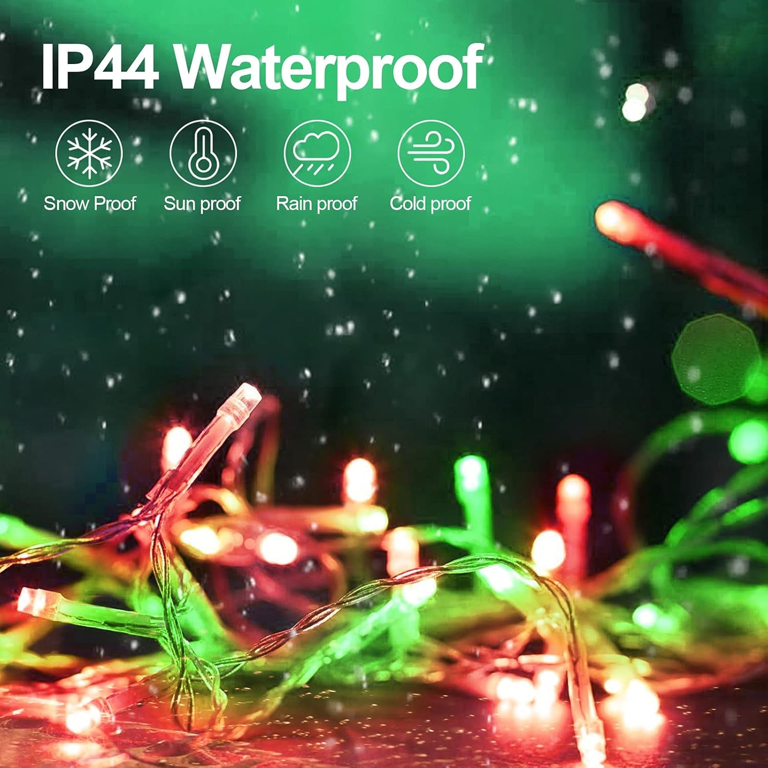 403 FT 1000 LED String Lights Outdoor Fairy Lights Plug in Super Long Christmas Lights with Remote Timer 8 Modes for Xmas Tree Yard outside Garden House Party Wedding Decoration-Red+Green