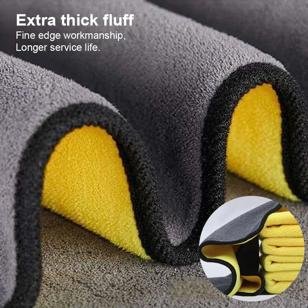 Microfiber Car Wash Towel - 30x30 cm Hemmed Drying Cloth for Vehicle Detailing and Care