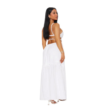 Ellen Tiered Maxi Dress White