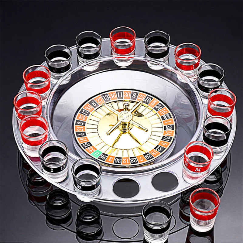 Drinking Roulette Set with 16 Hole Cups, Party Tools, Bar Accessories, Black, White, Russian, Drinking Accessories