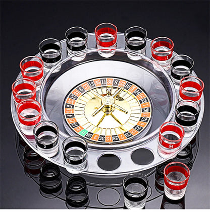 Drinking Roulette Set with 16 Hole Cups, Party Tools, Bar Accessories, Black, White, Russian, Drinking Accessories