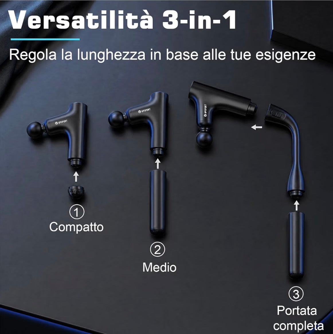 20” Long Handle Back Massage Gun Deep Tissue Percussion Massager