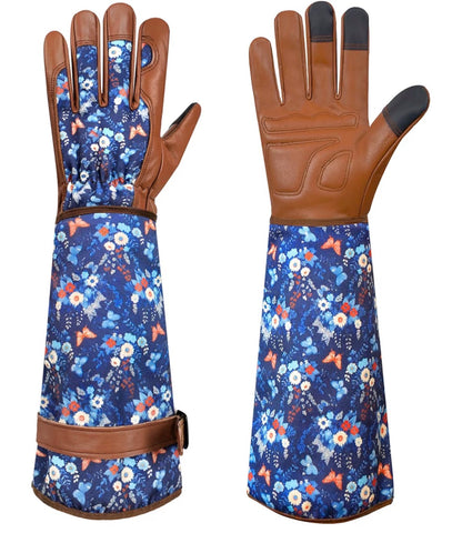 DLY Thorn-Proof Leather Gardening Gloves for Women with Forearm Protection