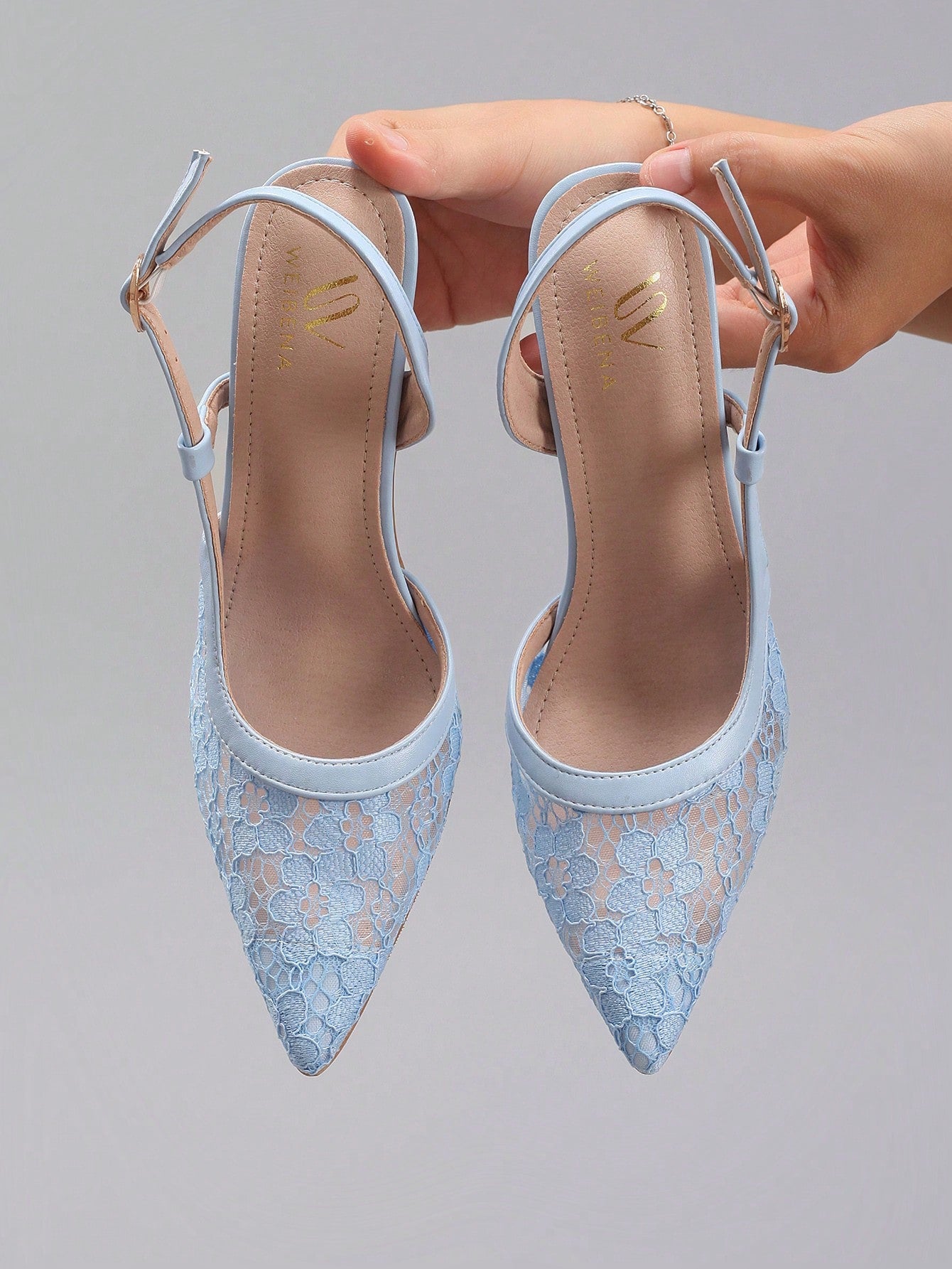 Women'S Lace Patchwork Pointed Toe High Heel Sandals, Hollow Out Breathable Sexy Fashion Party Stilettos