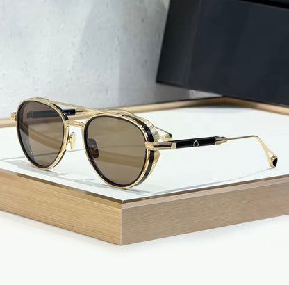 MAYB-PADKYLOB Luxury Round Metal Sunglasses