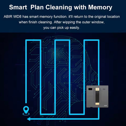 ABIR WD8 Robot Window Vacuum Cleaner with Dual Water Spray