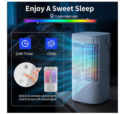 Portable Air Conditioner 1000ML Cool Mist Air Cooler with LED Light