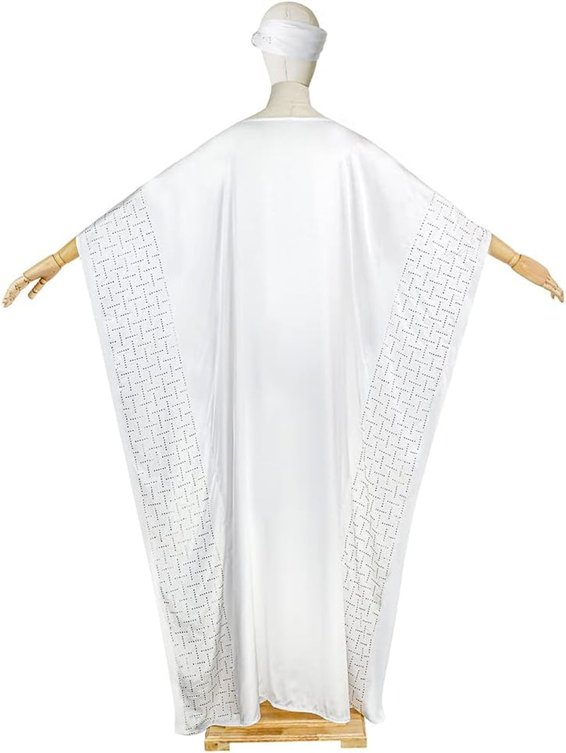 African Dresses for Women Fashion Beading Rhinestone Kaftan Maxi Dress