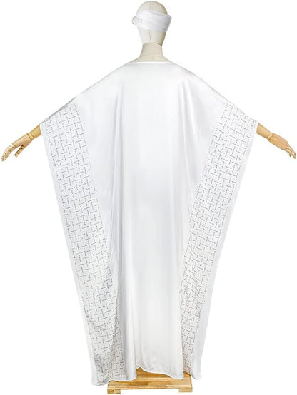 African Dresses for Women Fashion Beading Rhinestone Kaftan Maxi Dress