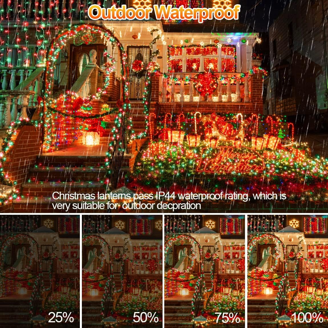 403 FT 1000 LED String Lights Outdoor Fairy Lights Plug in Super Long Christmas Lights with Remote Timer 8 Modes for Xmas Tree Yard outside Garden House Party Wedding Decoration-Red+Green