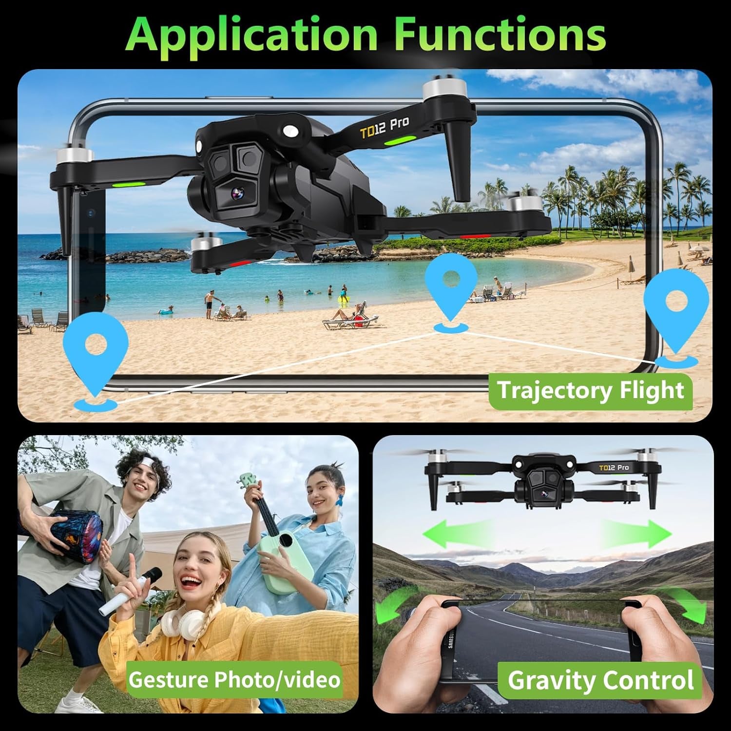 Drone for Beginners, Drone with Camera 4K Foldable Mini Drones with Optical Flow Positioning, Headless Mode, One-Key Takeoff/Landing, Brushless Motor Drones for Adults, TD12PRO