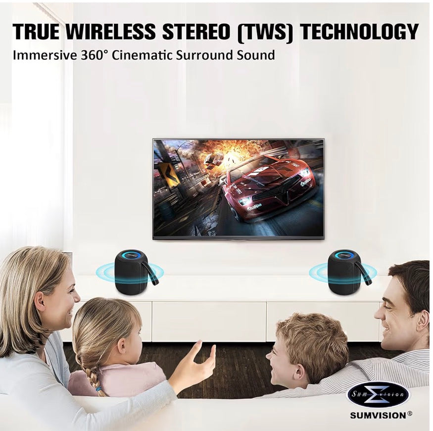Sumvision Monic Wave Bluetooth Speaker RGB TWS 3D Sound 21H Battery
