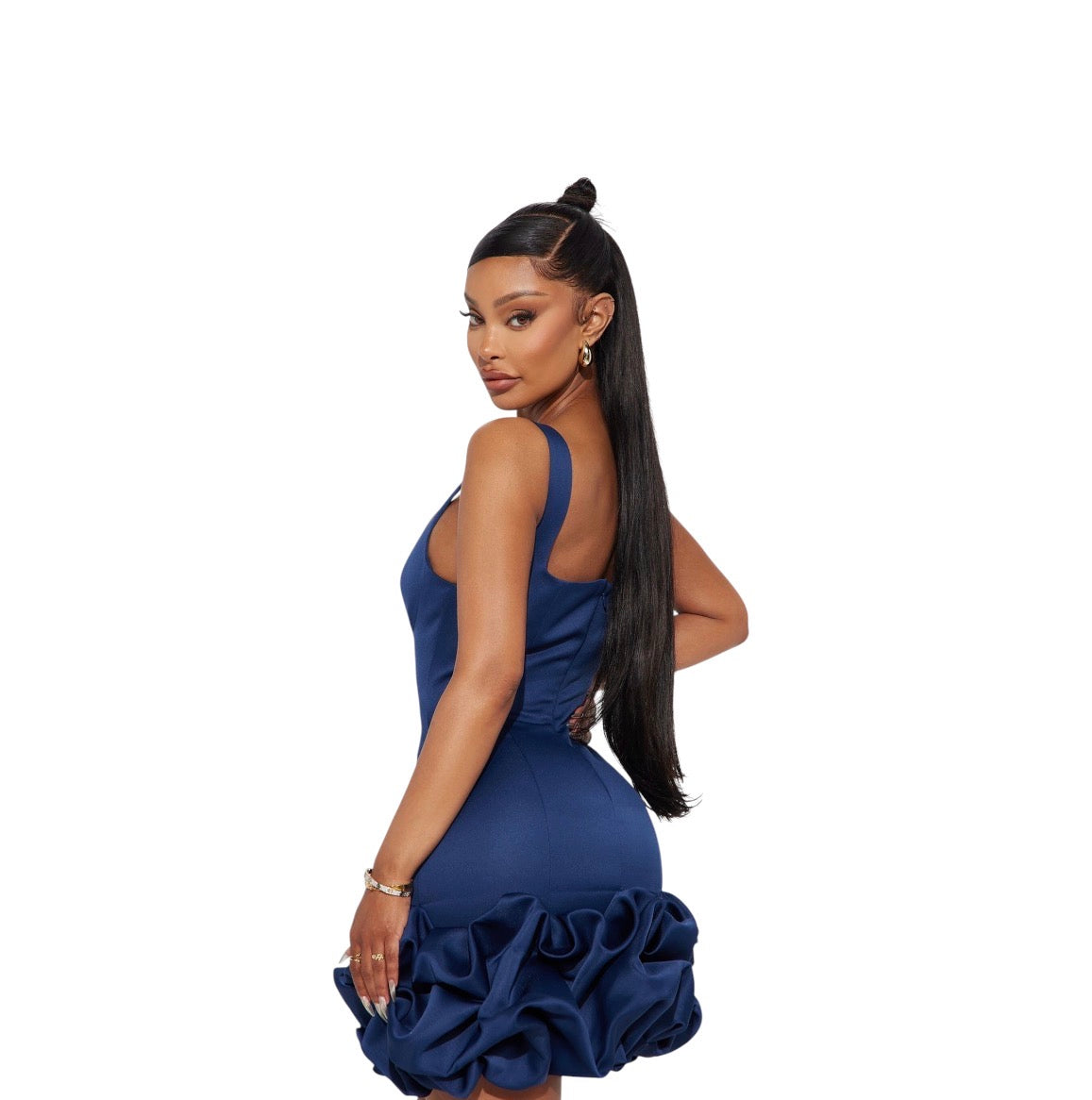 Sienna Satin Mini Dress Navy