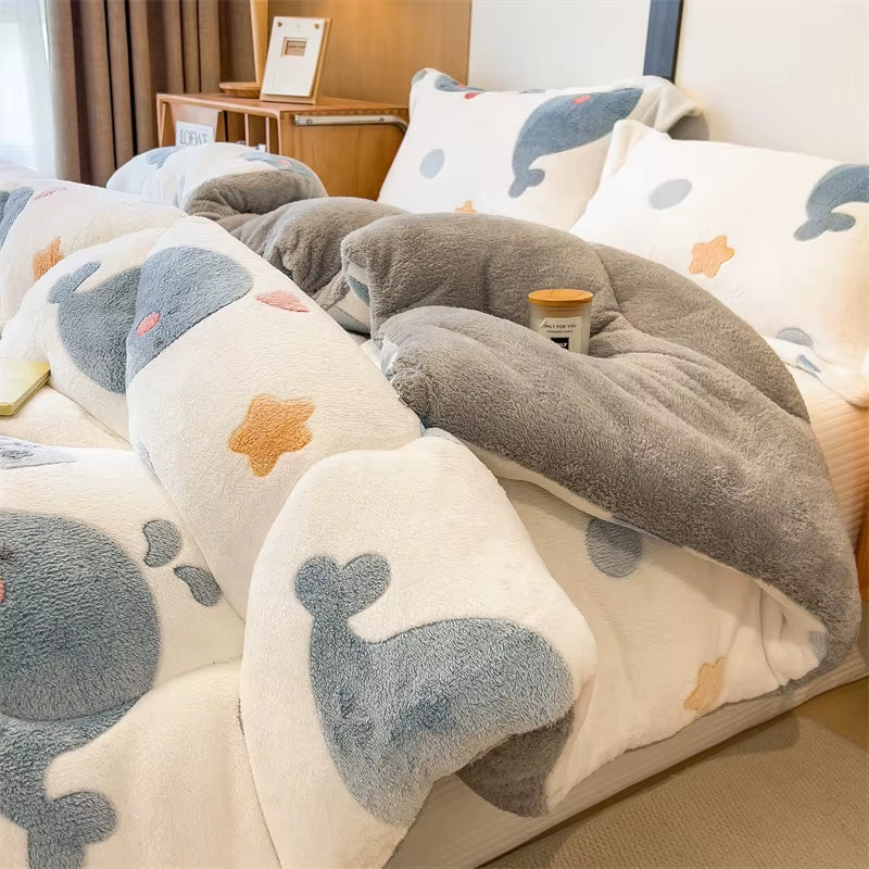 Lamb Fleece Blanket Winter Super Warm Quilt Autumn Spring Bedding Milk Fleece Comforter 5Kg Thickened Dormitory Single Double