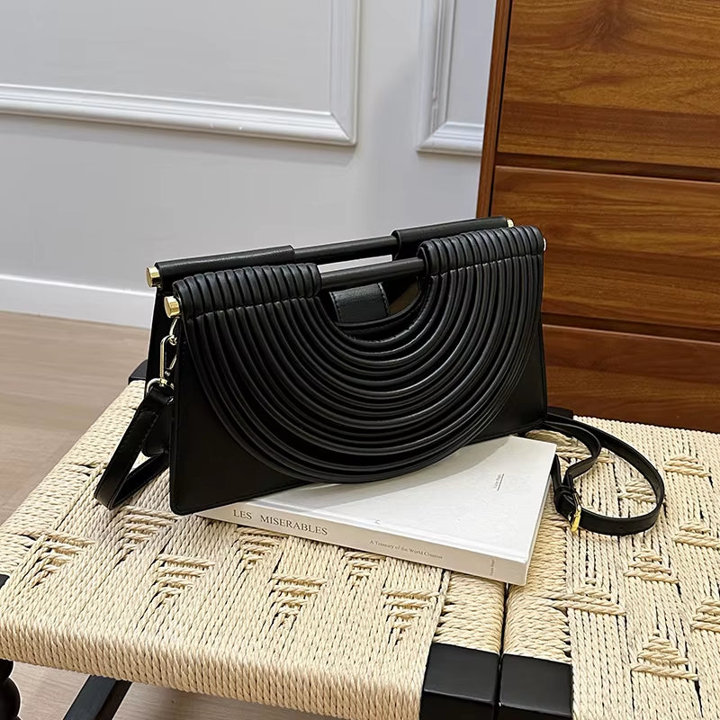 Branded Luxury Evening Clutch Purse for Women Noodles Design Golden Crossbody Bag for Wedding Dinner Party Designer Handbag 2025