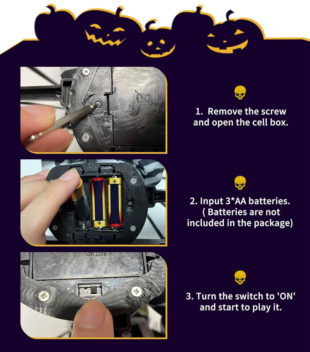 Screaming Animated Halloween Skeleton Ghost with Infrared Sensor | Minja Superstore