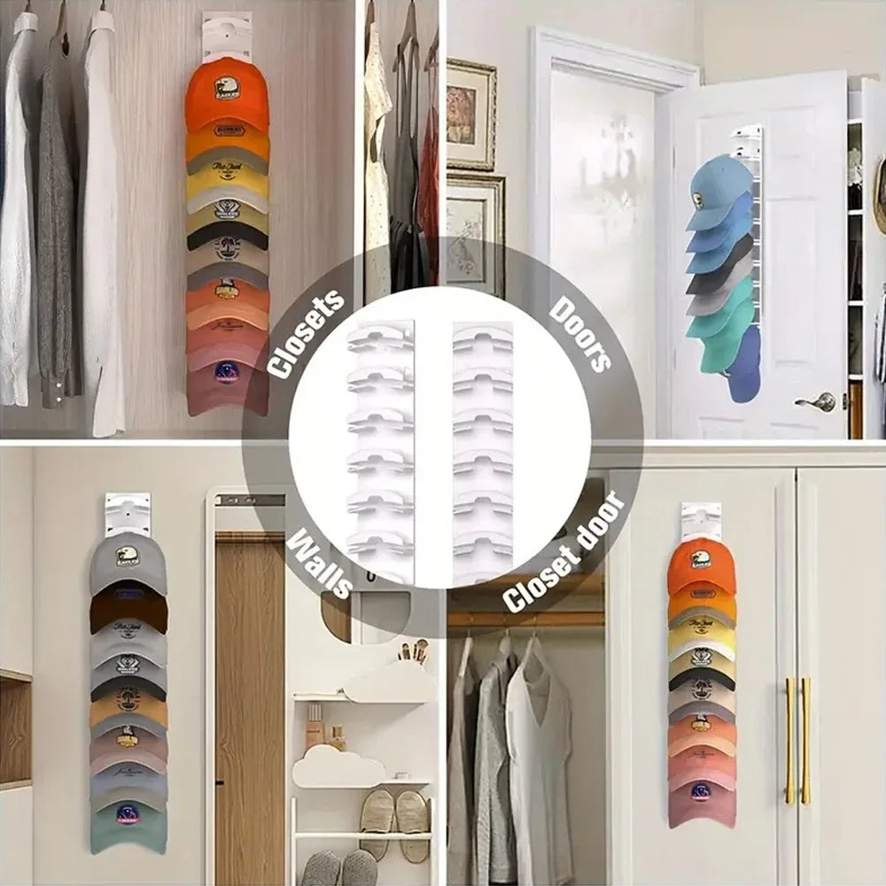 Hat Rack for Baseball Caps Multifunctional Storage Wall Cap Hanger Storage Cap Organizer Hat Holder for Door Closet