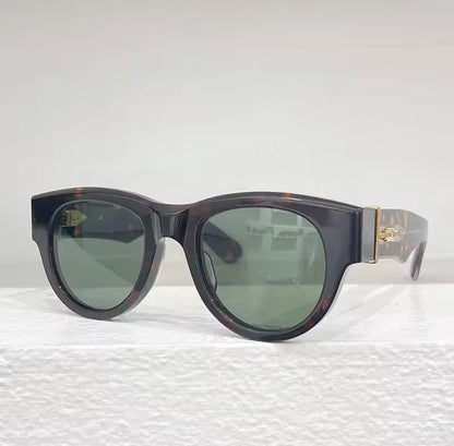 JMM ROLLINGSUN Thick Italy Acetate Sunglasses Handmade Japan Style Designer Brand Uv400 Round High Quality Eyeglasses with Case