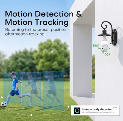 HomiQ AI 3K 5MP Bulb Camera with Full Colour Night Vision