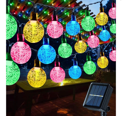 Solar Garden String Lights 100 LED Crystal Ball Fairy Lights 17m