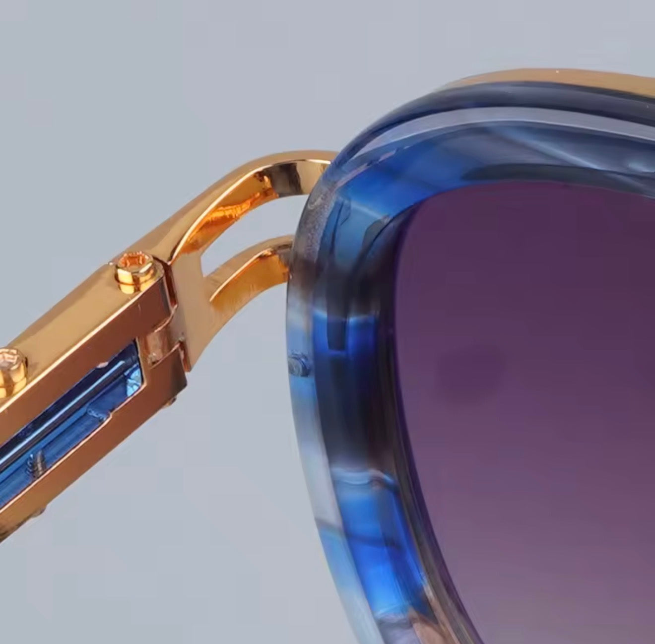 Ins 403B America High Street Designer Brand Sunglasses Oval Gradient Handmade Alloy Hinge Punk Style Uv400 Eyeglasses with Case