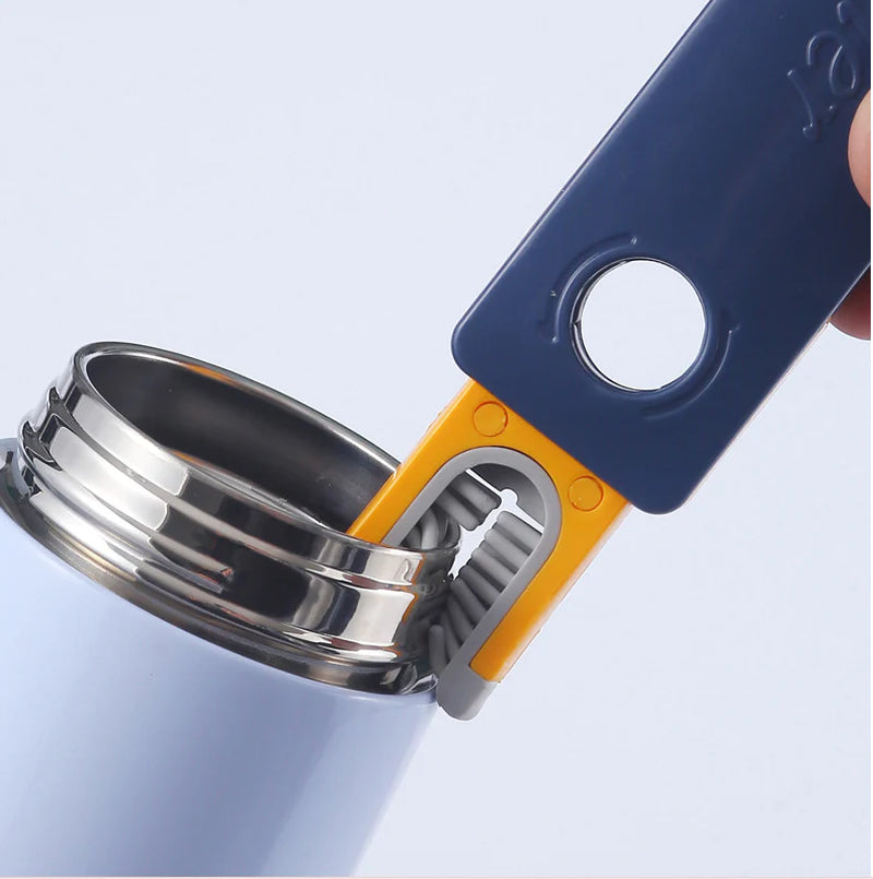 4 in 1 Bottle Gap Cleaner Brush Multifunctional Cup Cleaning Brushes Water Bottles Clean Tool Mini Silicone U-Shaped Brush Kitchen Gadgets