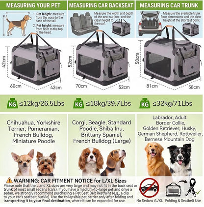 Morpilot Foldable Pet Carrier Large Dog Cat Travel Bag
