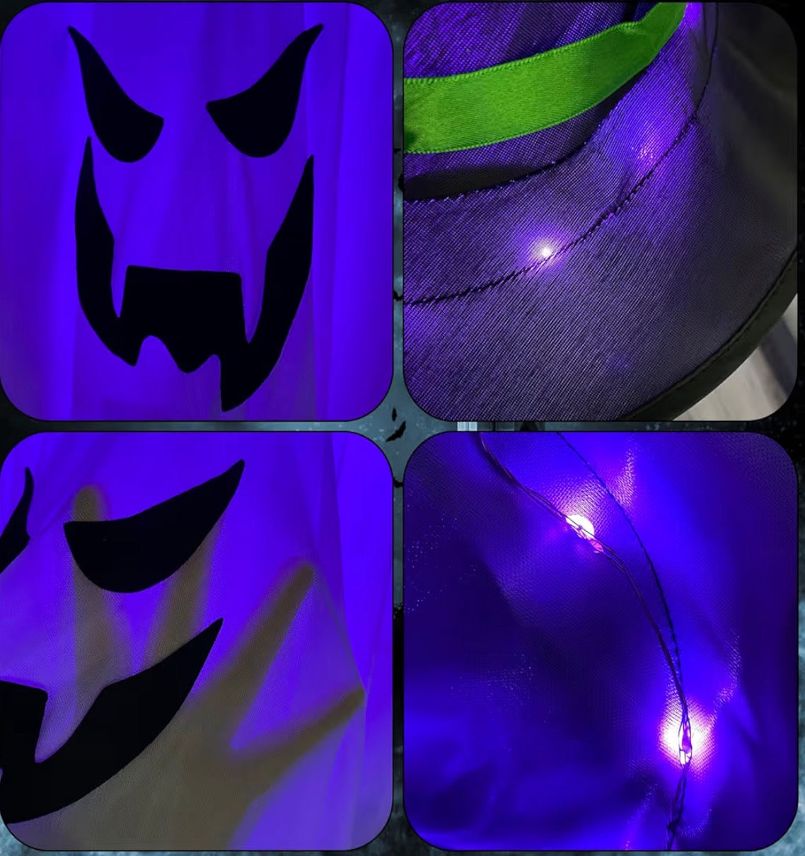 Jsdoin Light-Up Hanging Halloween Ghost | Grim Reaper Skull Decoration