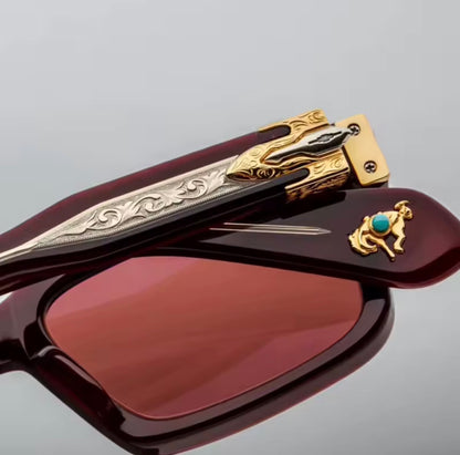 Luxury Fashion Trend Vintage  Sunglasses BELVEDERE Thick Acetate Retro Square Style Unisex A+ High Quality
