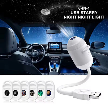 USB Starry Sky Projector Night Light 360° Adjustable Galaxy Lamp