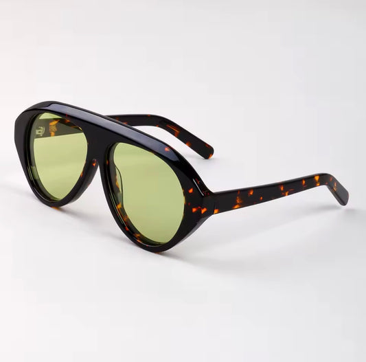 New Fashion Large Frame Sunglasses Female Designer Brand Acetate Outdoor Handmade UV400 Men's Driving Travel Sunglasses 145mm