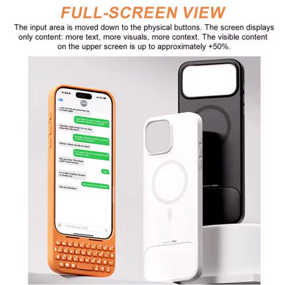 MetaKey Mobile Phone Case With Keyboard PU TPU with Magnetic Support 37 Keys Mini Phone Keyboard For iPhone 16Pro Max 17 Pro Max