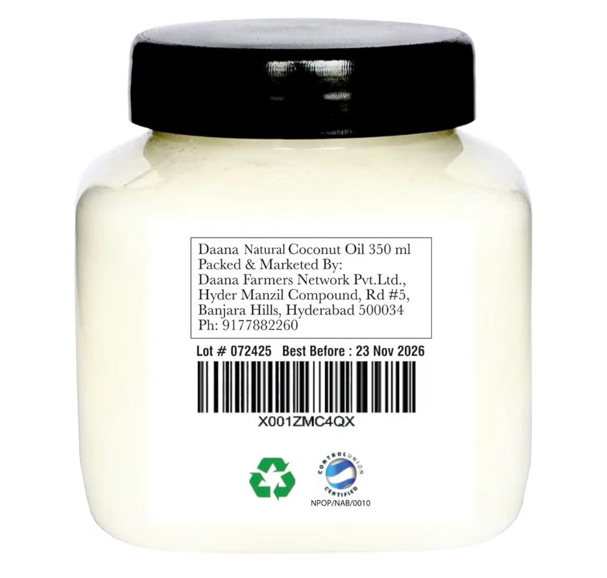 Daana Organic Coconut Oil for Skin 350ml | Extra Virgin Cold Pressed