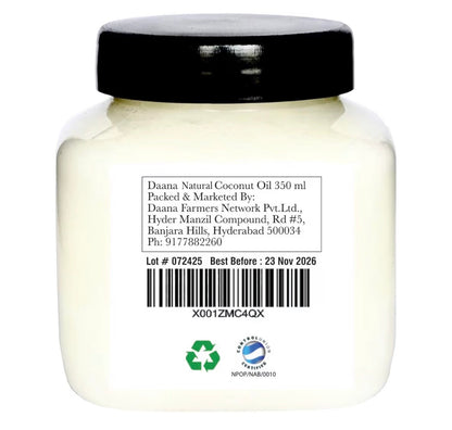 Daana Organic Coconut Oil for Skin 350ml | Extra Virgin Cold Pressed