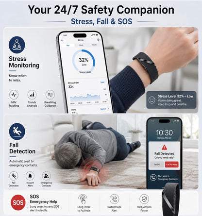 Health Fitness Tracker Smart Band AI Sleep Heart Rate Monitor