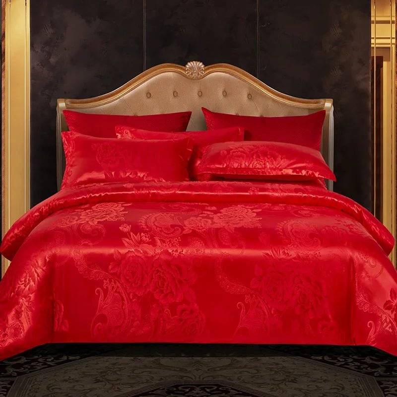 3Pcs Duvet Cover and Pillow Case Set No Filling,European Light Luxury Type Skin-Friendly Soft Fabric,For Family Bedroom Bedding
