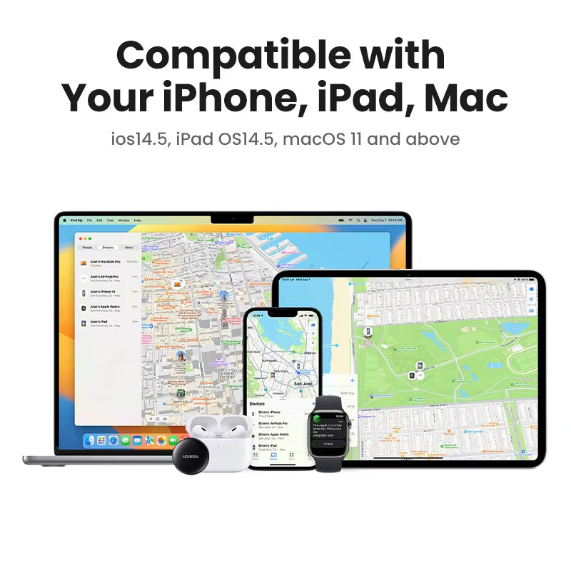 Advanced SmartTrack Link Bluetooth GPS Tracker for Effortless Location Tracking of Earbuds, Luggage, and MFi Devices with Apple Find My Integration