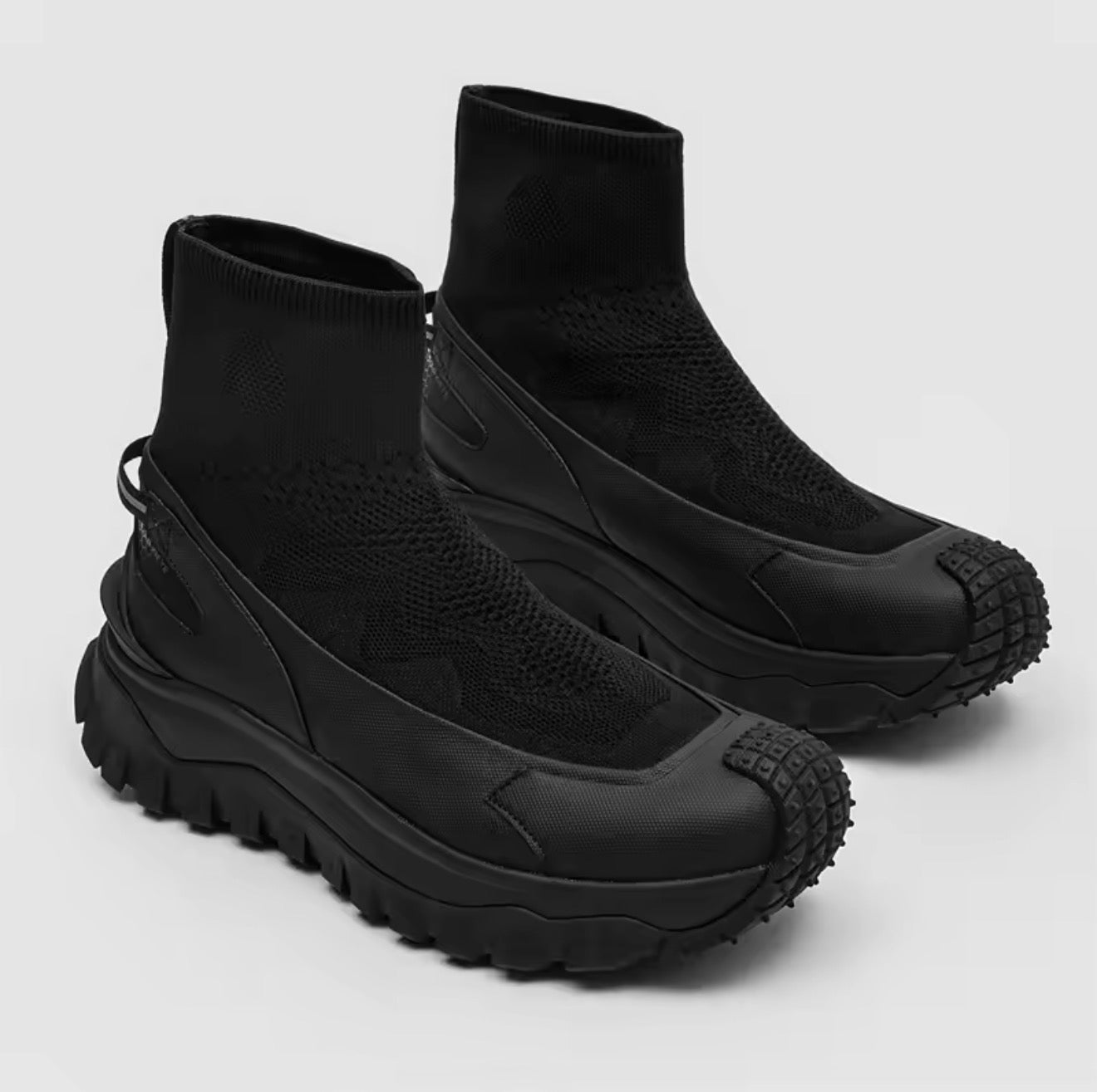 European Station Autumn/Winter New Splicing Men Boots Knitted Height Increase Naughty  Handsome Chelsea Fashion Boots