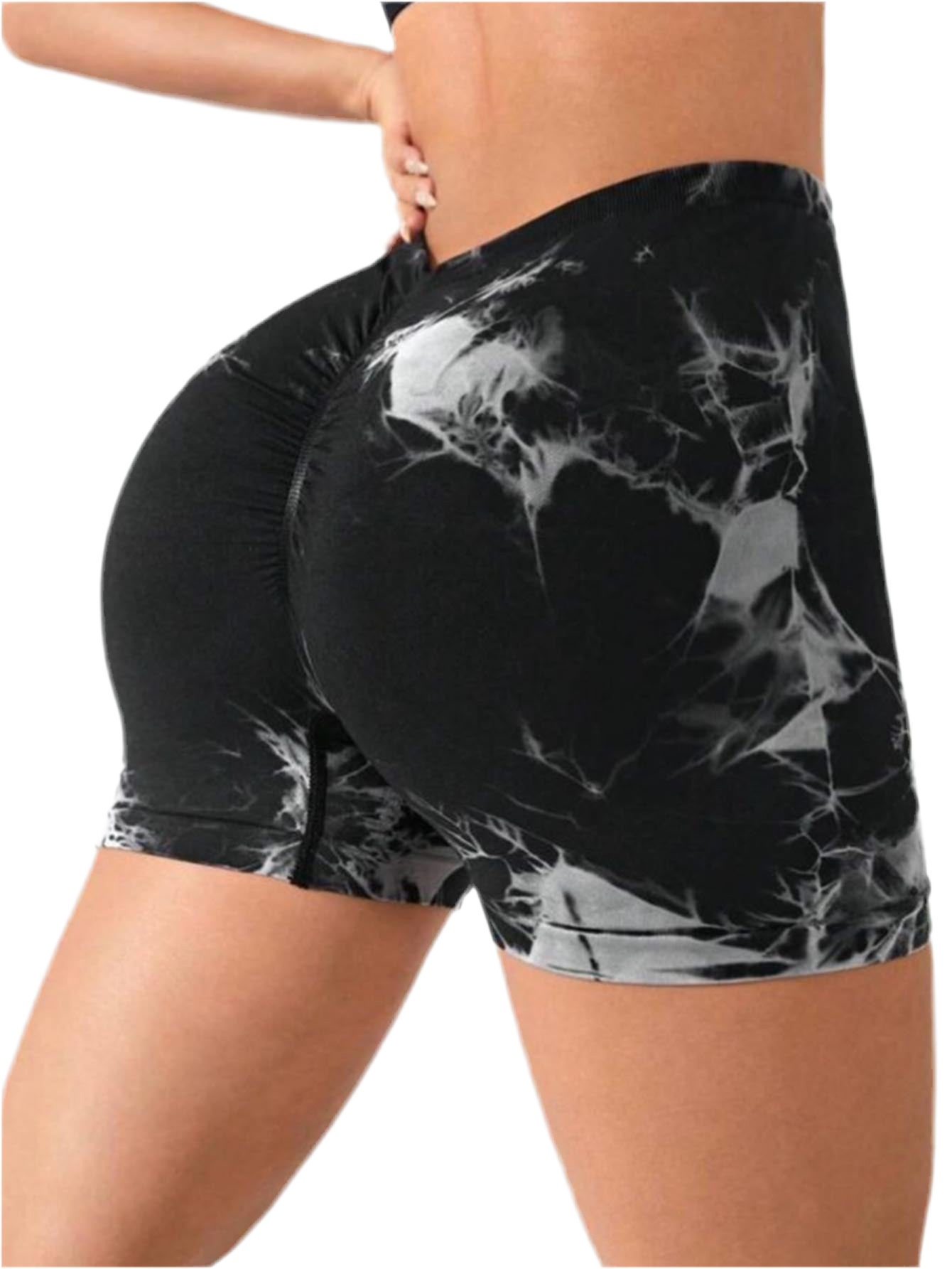 3 PACK Tie Dye Active Wear Shorts, Butt Lift Leggings