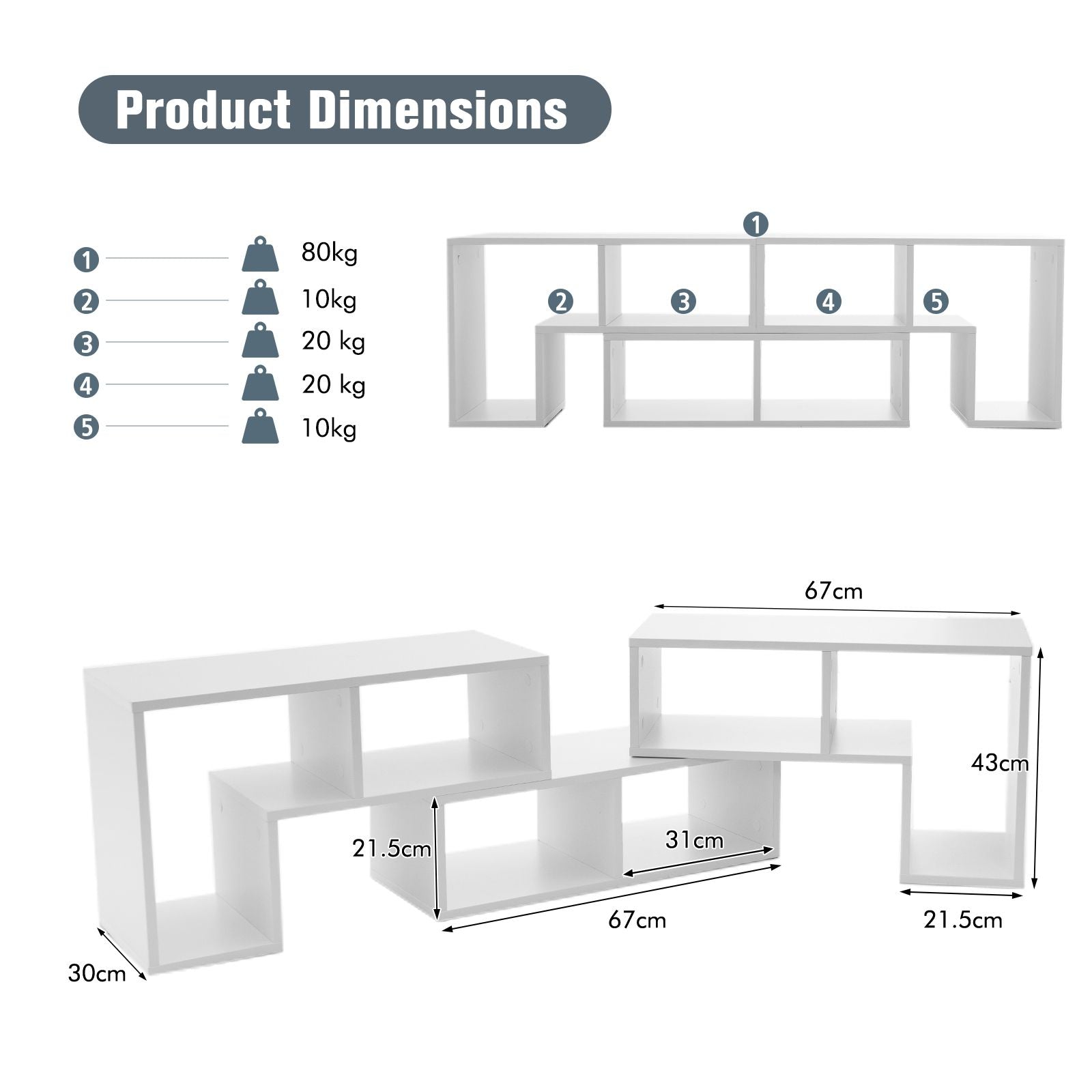 Stylish and Versatile Convertible TV Stand Set - Accommodates Screens up to 65 Inches