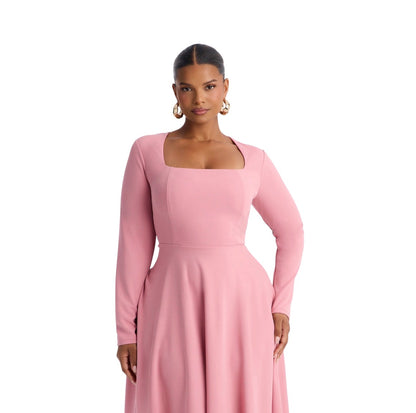 Alena Long Sleeve Midi Dress Mauve