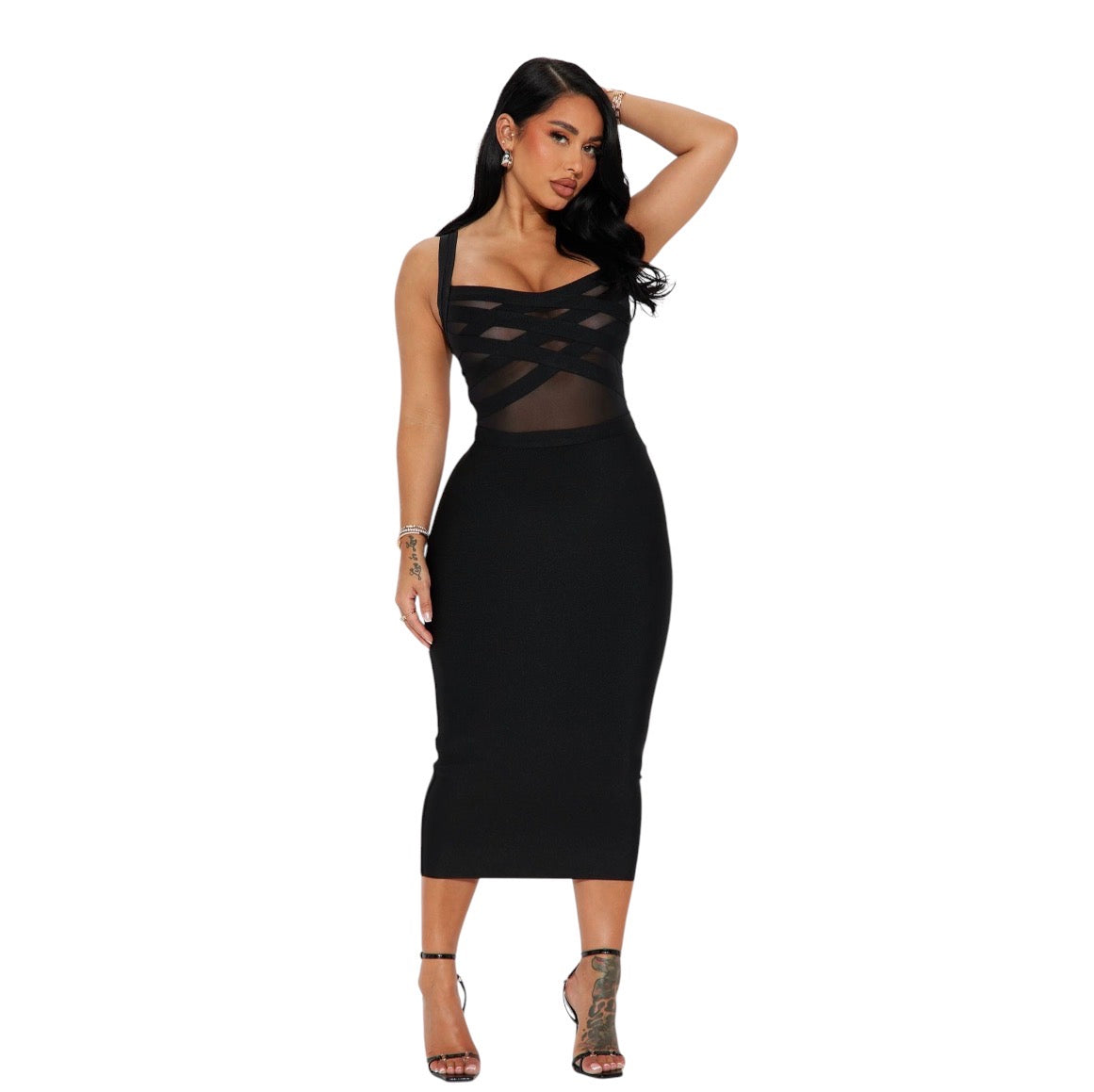 Cassidy Bandage Midi Dress Black