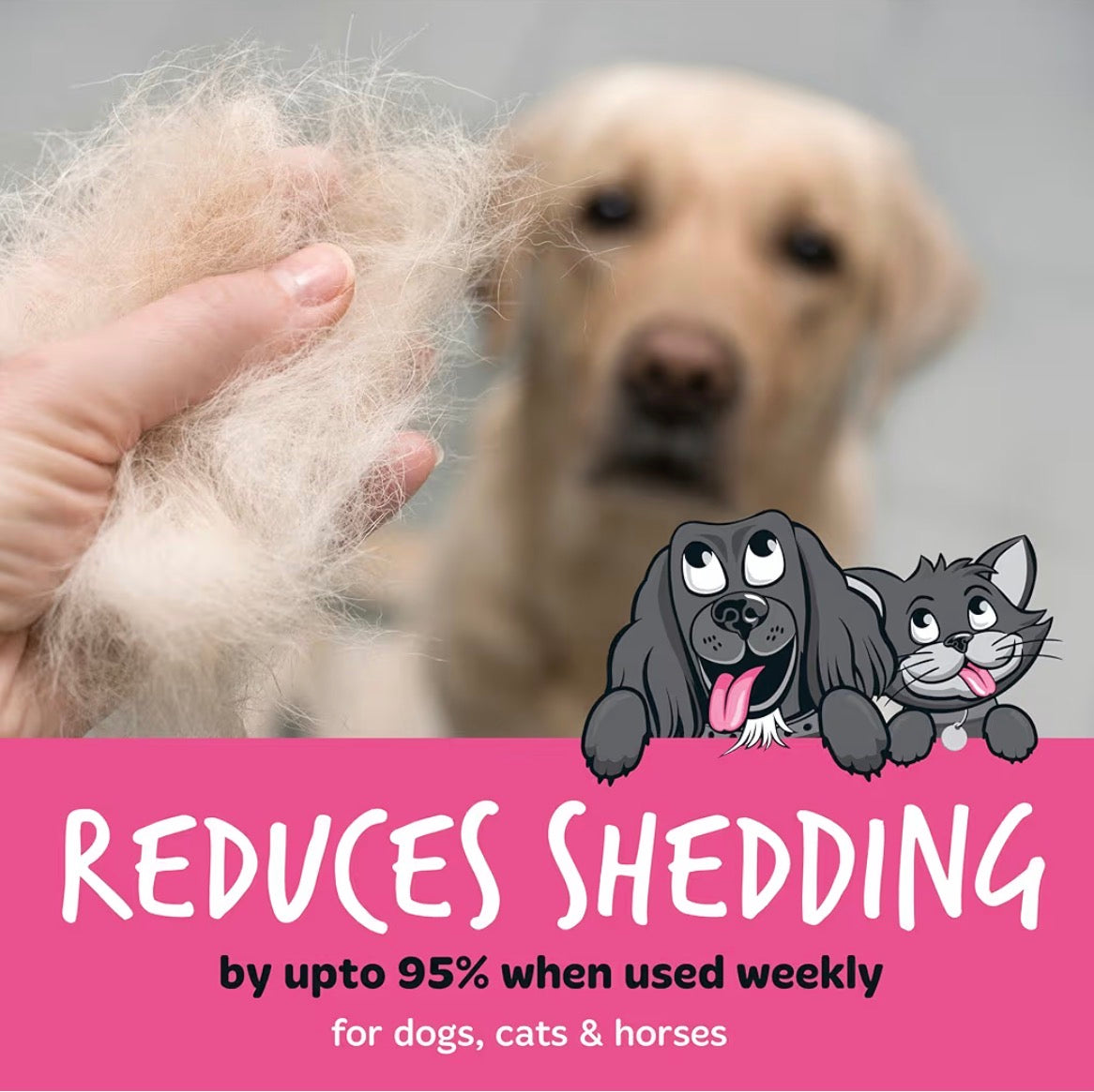 Bugalugs Deshedding Brush for Dogs Cats & Horses