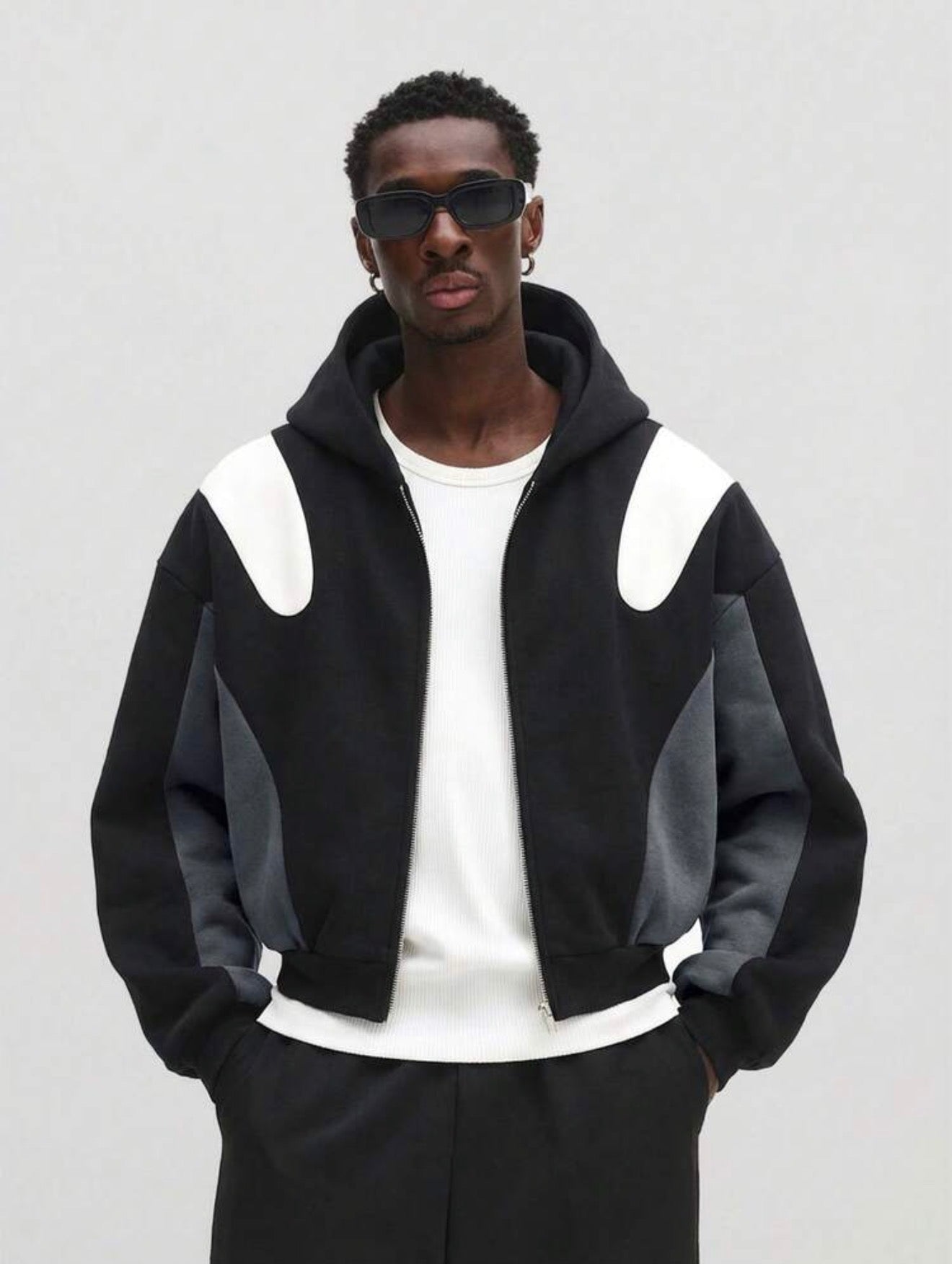 SUMWON Cropped Zip Up Hoodie