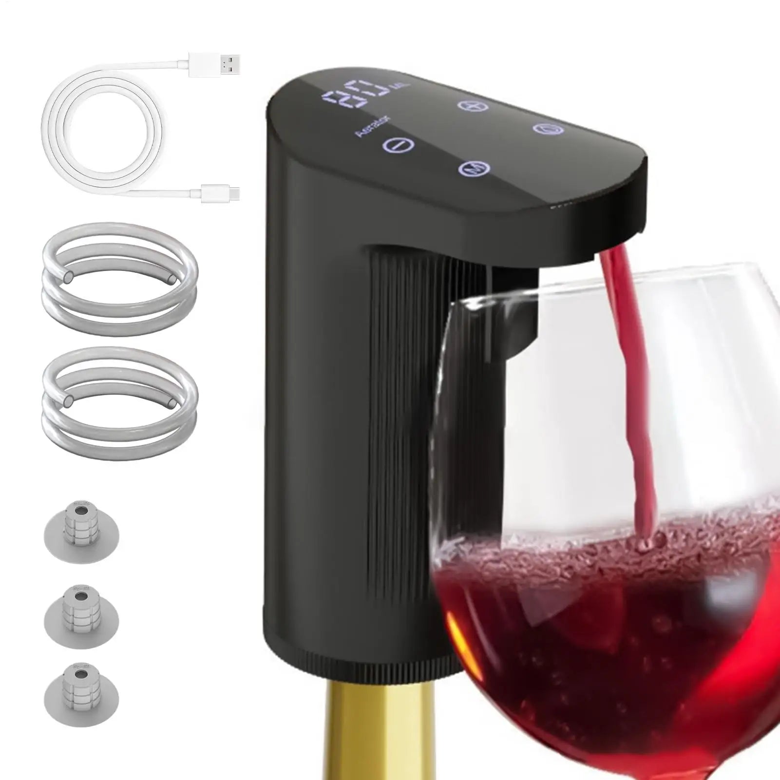 Electric Wine Dispenser USB Rechargeable Electric Wine Decanter Stable Pouring Adjustable Quantity Liquor Wine Pump Accessories