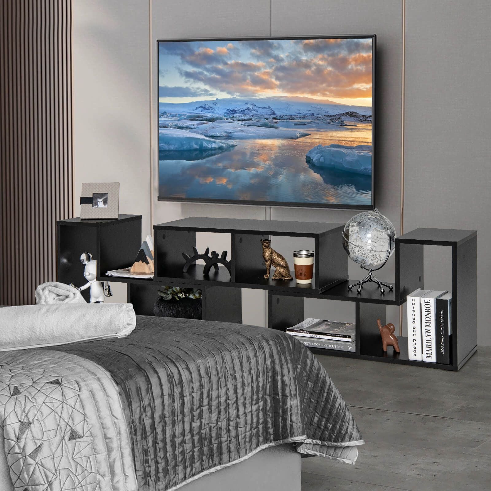 Stylish and Versatile Convertible TV Stand Set - Accommodates Screens up to 65 Inches