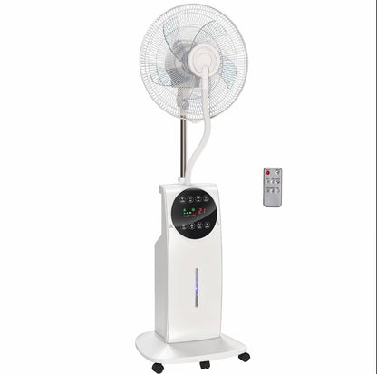 HOMCOM Pedestal Fan with Water Mist Spray 3.1L Tank