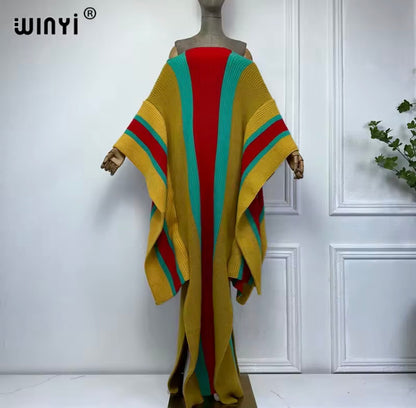 WINYI Women’s Winter Knitted Elastic Maxi Long Dress Caftan