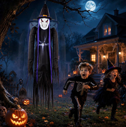Warmiehomy 6FT Halloween Inflatable Hanging Evil Witch Decoration